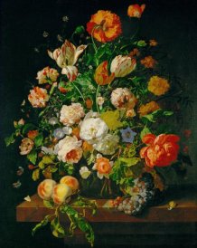 Rachel Ruysch: Still-life with Flowers and Fruit, oil on canvas, 1706 